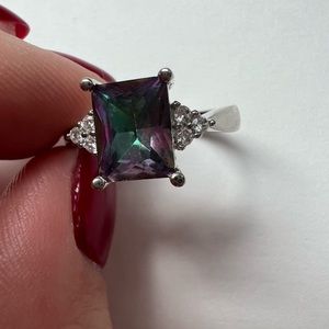 Sterling silver mystic topaz ring 9.5